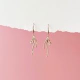 Silver Promise You Ribbon Hoop Earrings