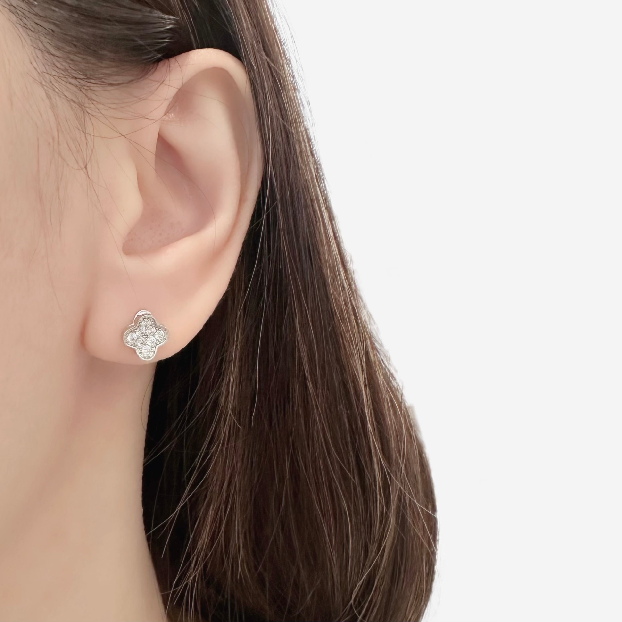 Silver Eveline Clover Earrings