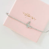 Silver Butterfly Tennis Bracelet