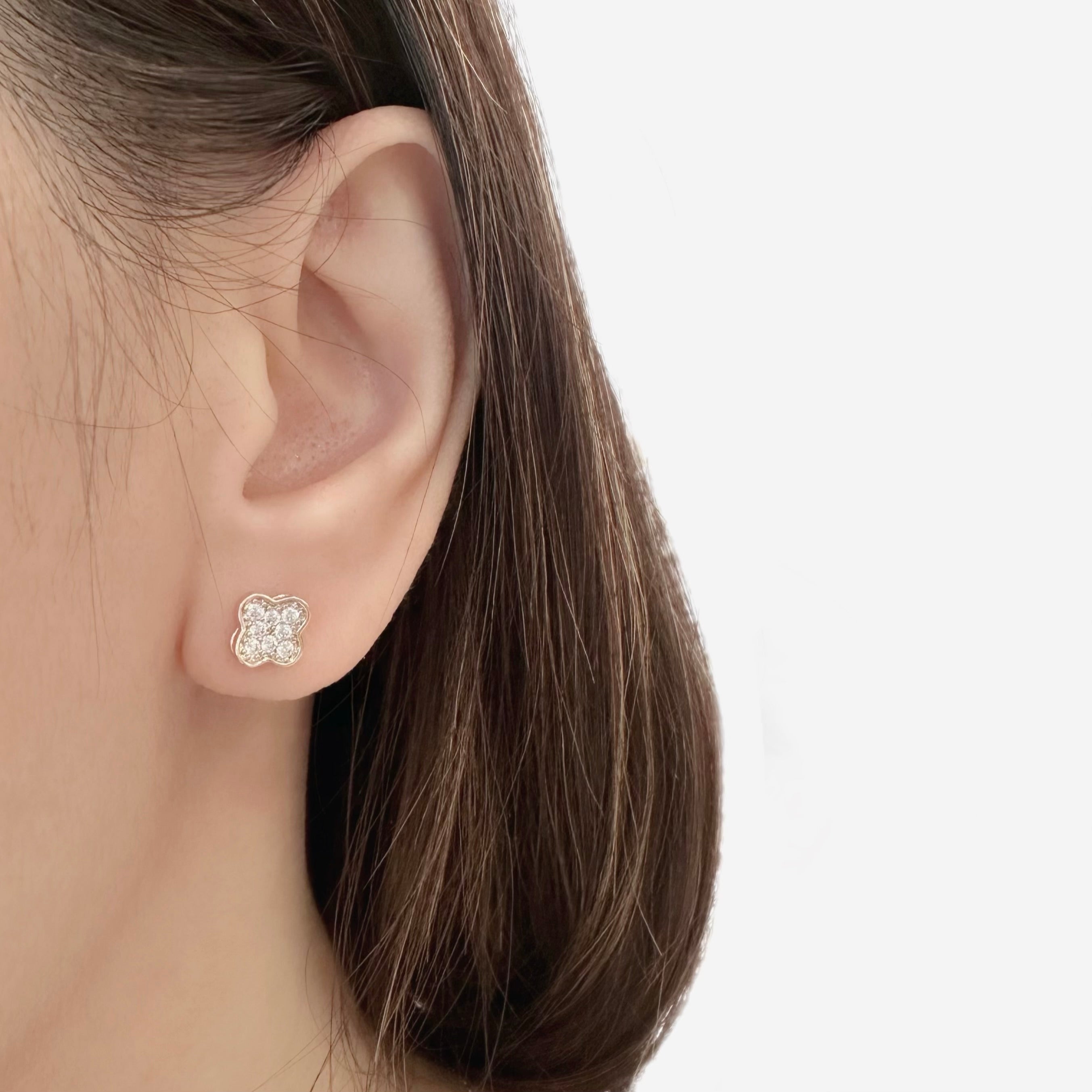 Rose Gold Eveline Clover Earrings