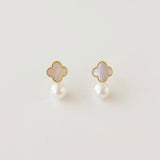Vanya Clover Pearl Earrings