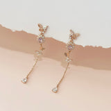 Rose Gold Butterfly Reflection Earrings