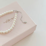 Swarovski pearl necklace pearl jewelry set Timeless Swarovski bracelet Pearl Handcrafted pearl jewelry Luxurious Swarovski pearls bracelet Swarovski pearl accessories freshwater pearl bracelet Pearl necklace Pearl bracelet Swarovski crystal pearl Korean jewelry Korean Jewelry Dainty Minimalist jewellery Malaysia Stainless steel 925 sterling silver S925 Cubic zirconia hypoallergenic magnetic birthday gift premium gift bridesmaid aurelia atelier pearl necklace malaysia pearl bracelet malaysia akoya pearl 