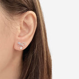 Silver Sweetest Ribbon Earrings