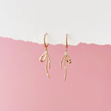 Rose Gold Promise You Ribbon Hoop Earrings