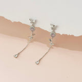 Silver Butterfly Reflection Earrings