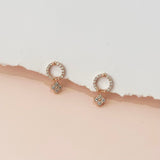 Rose Gold Vanya Maru Celestial Clover Earrings