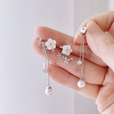 Silver Sakura Blossom Earrings