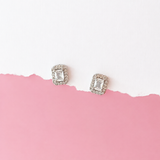 Silver Love in Emerald Earrings