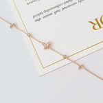 Mystic Butterfly Bracelet in silver / ROSE GOLD with crystal butterfly charms on fine chain