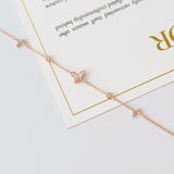 Mystic Butterfly Bracelet in silver / ROSE GOLD with crystal butterfly charms on fine chain
