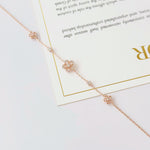 Secret Blossom Bracelet in silver / ROSE GOLD with crystal daisy flower charms