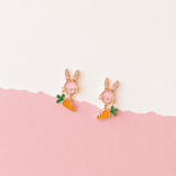 Rose Gold Bunny & Carrot Earrings