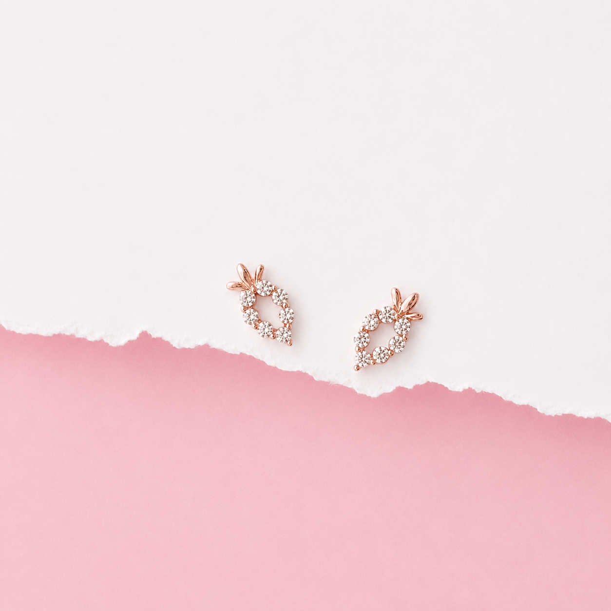Rose Gold Carrot Earrings