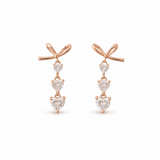 Rose Gold Just Love Heart Earrings