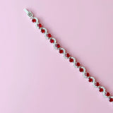 Scarlet Luminara Tennis Bracelet