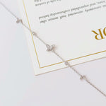 Mystic Butterfly Bracelet in silver / ROSE GOLD with crystal butterfly charms on fine chain