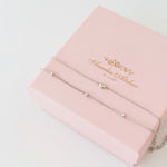 Whisper Heart Bracelet in silver, double-layer chain with heart charm