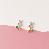 Silver Bunny & Carrot Earrings