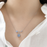 Silver Camellia Necklace