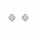 Pair of black gemstone stud earrings on a white background