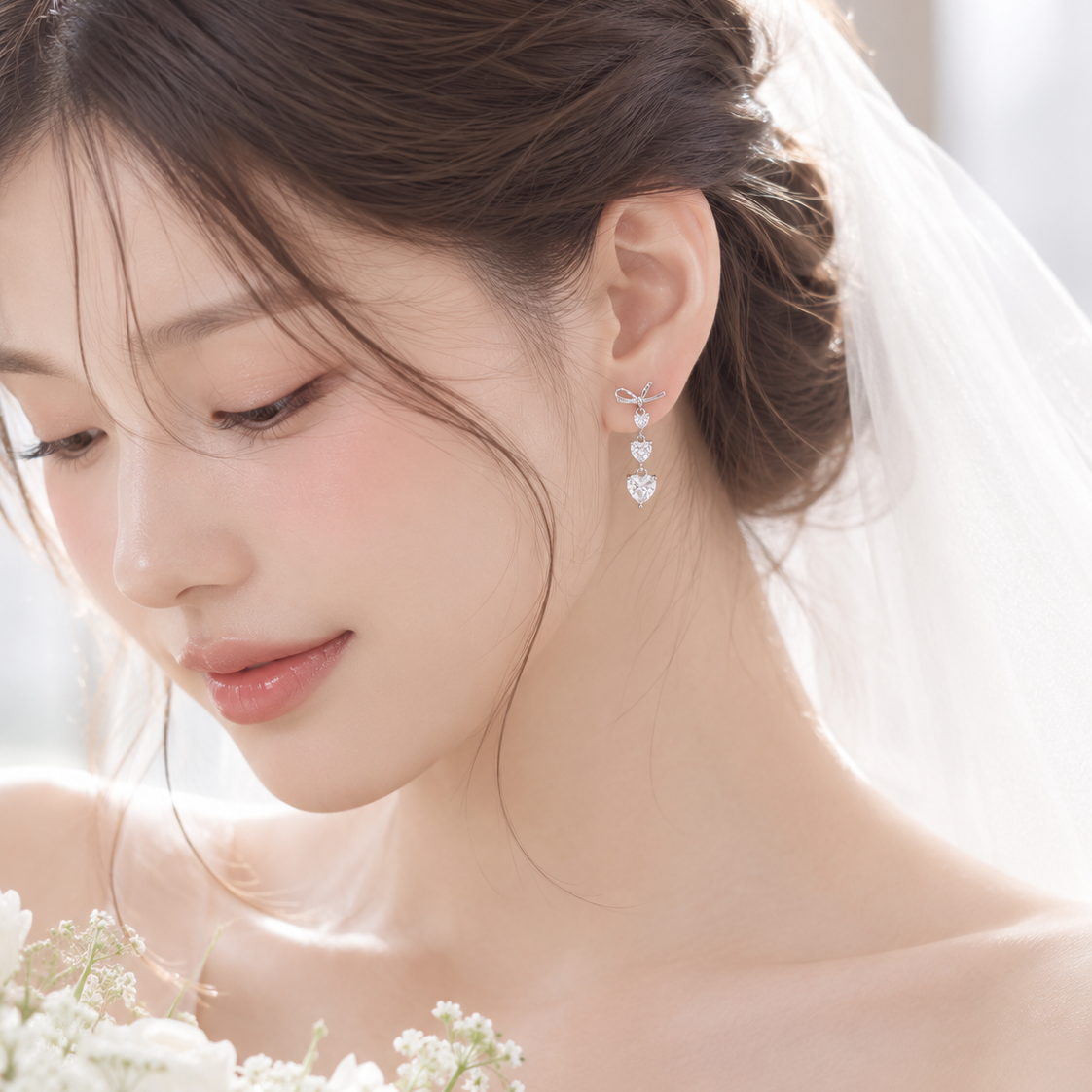 Silver Just Love Heart Earrings