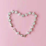 Silver Vanya Clover Hex Tennis Bracelet