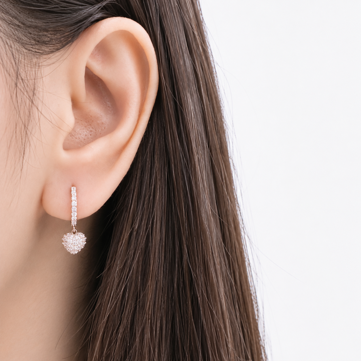 Twinkle Heart Huggie Hoop Earrings